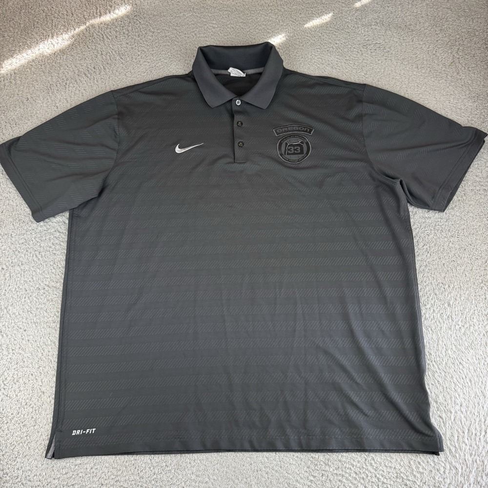 Limited Edition Nike Oregon Ducks Football 33rd State Polo Men's Xxl Dark Gray